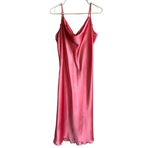 Bebe 90’s/Y2K Pink Satin Slip Midi Dress size L